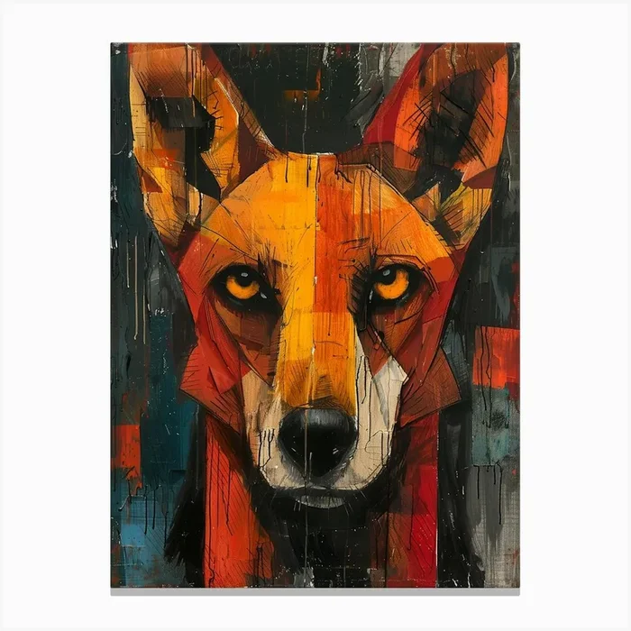 Abstract Fox Canvas Print by DamianLuna