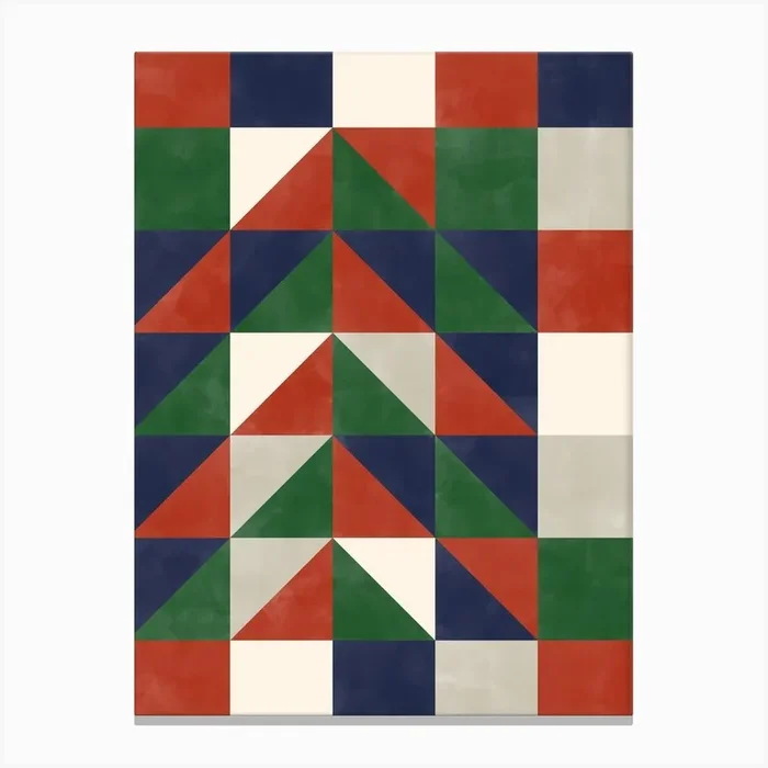 Abstract Geometric Christmas Tree Canvas PrintTP by The Print Republic