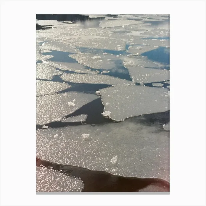 Abstract Icy Frozen Lake Canvas Print by Kin