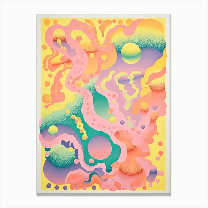 Abstract Landscape Risograph Style 18 Canvas Print by Vintage Ink