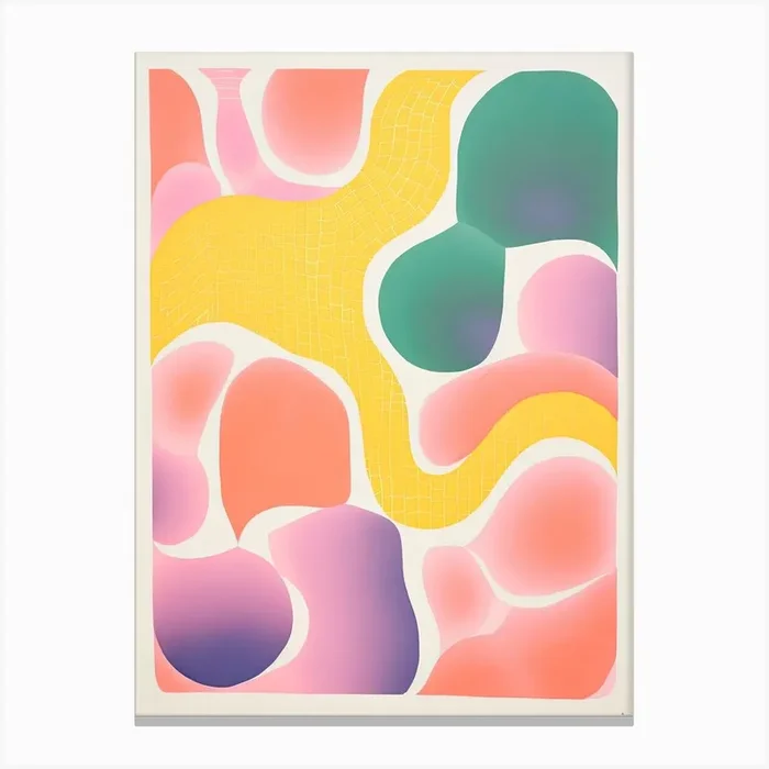 Abstract Landscape Risograph Style 30 Canvas Print by Vintage Ink