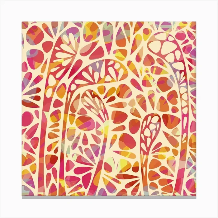 Abstract Painting in Pink Cream and Orange Canvas PrintNS by Nic Squirrell