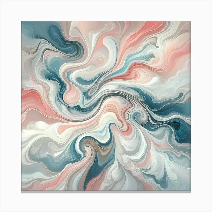 Abstract Painting With Fluid Art, Wallart Canvas Print by Vinzlim