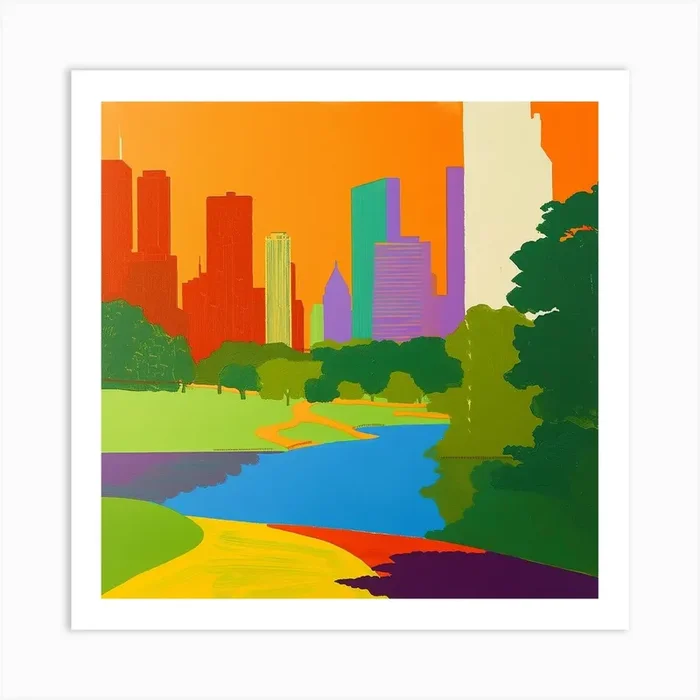 Abstract Park Collection Grant Park Chicago United States 1 Art Print by Hue Horizons Art Prints