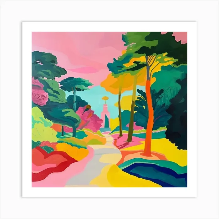 Abstract Park Collection Montjuc Park Barcelona 1 Art Print by Hue Horizons Art Prints