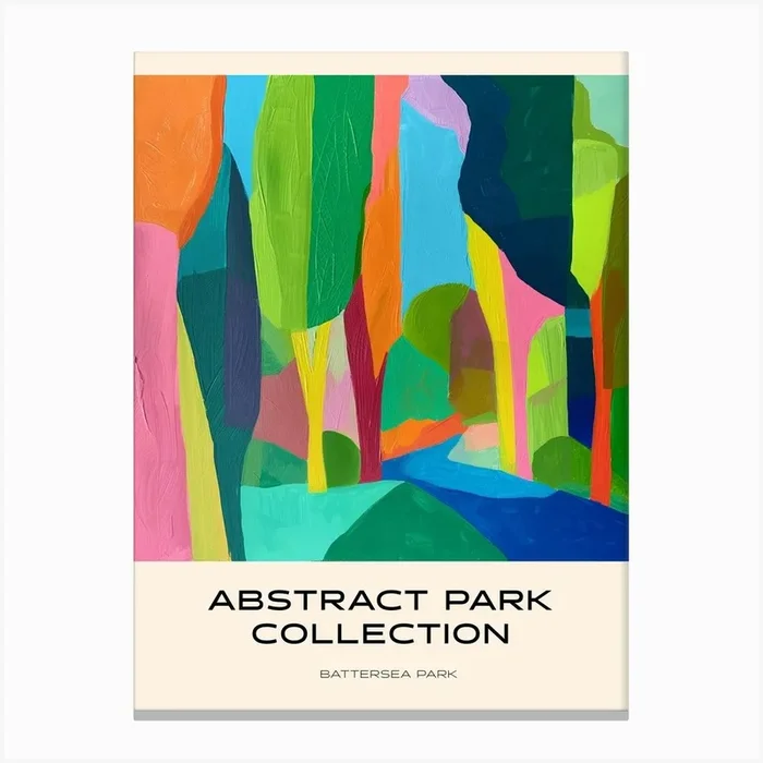 Abstract Park Collection Poster Battersea Park London 1 Canvas Print by Hue Horizons Art Prints