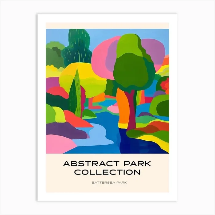 Abstract Park Collection Poster Battersea Park London 2 Art Print by Hue Horizons Art Prints