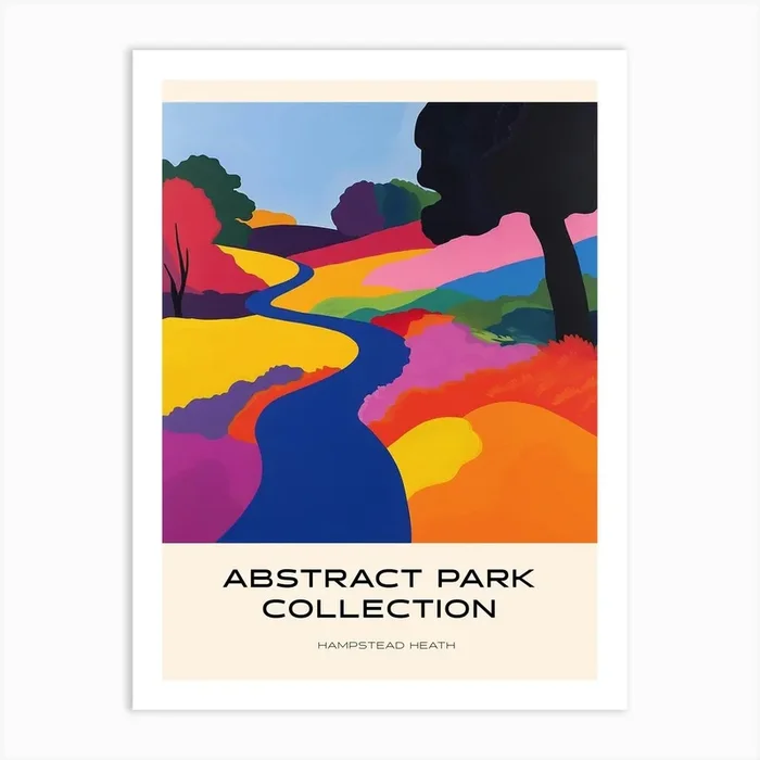 Abstract Park Collection Poster Hampstead Heath London 6 Art Print by Hue Horizons Art Prints