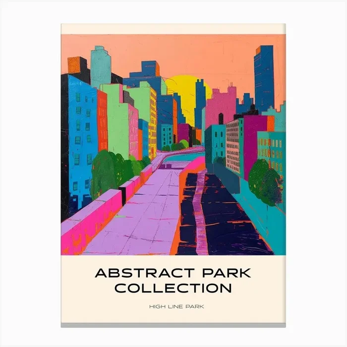 Abstract Park Collection Poster High Line Park New York City 4 Canvas Print by Hue Horizons Art Prints