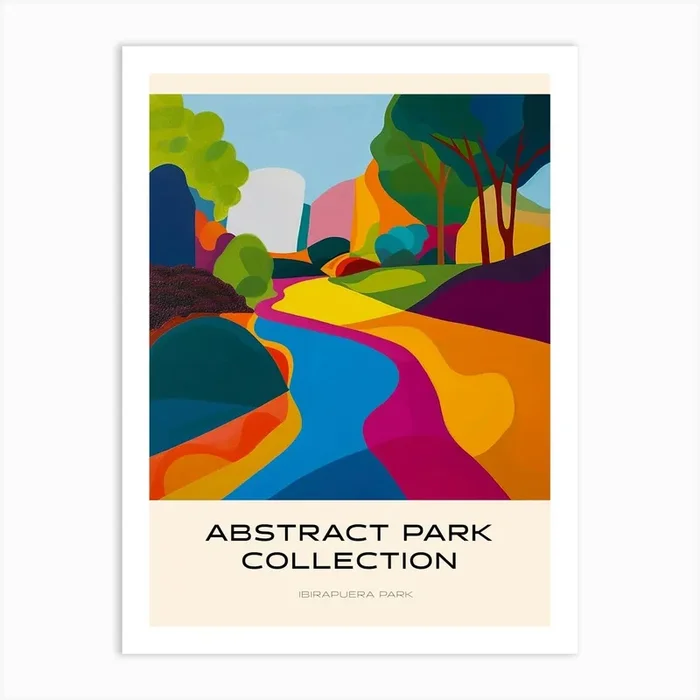 Abstract Park Collection Poster Ibirapuera Park Salvador 1 Art Print by Hue Horizons Art Prints