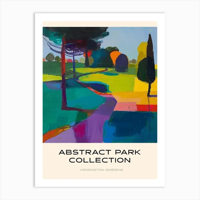 Abstract Park Collection Poster Kensington Gardens London 1 Art Print by Hue Horizons Art Prints