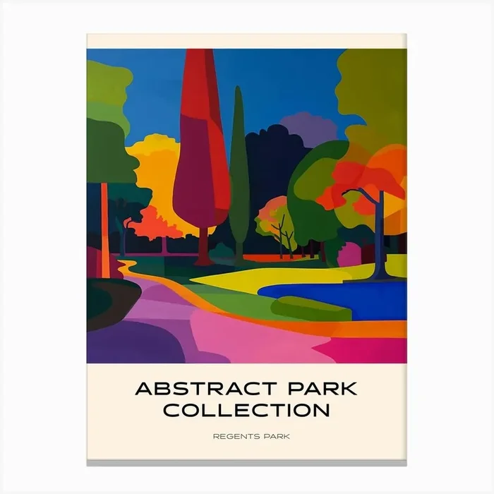 Abstract Park Collection Poster Regents Park London 4 Canvas Print by Hue Horizons Art Prints