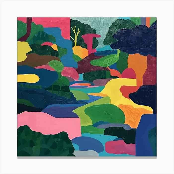 Abstract Park Collection Ueno Park Tokyo 4 Canvas Print by Hue Horizons Art Prints