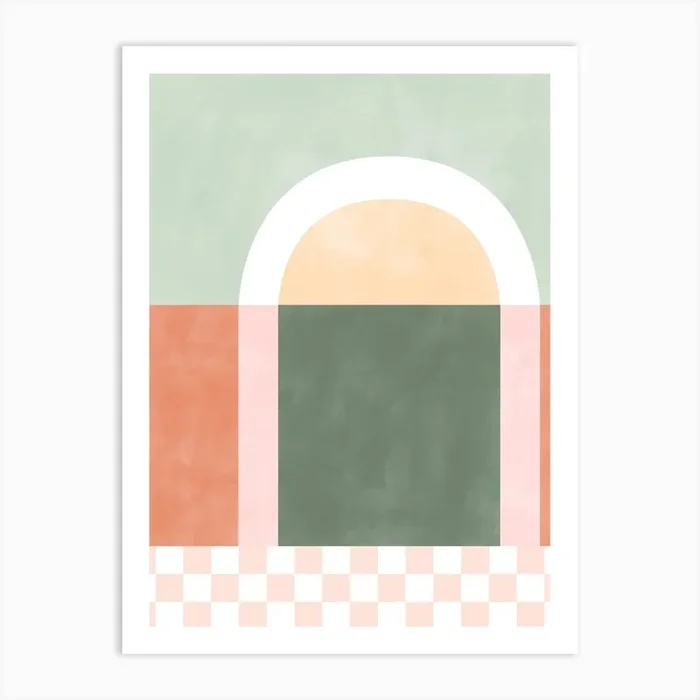 Abstract Pastel Landscape No.3 Art PrintTP by The Print Republic