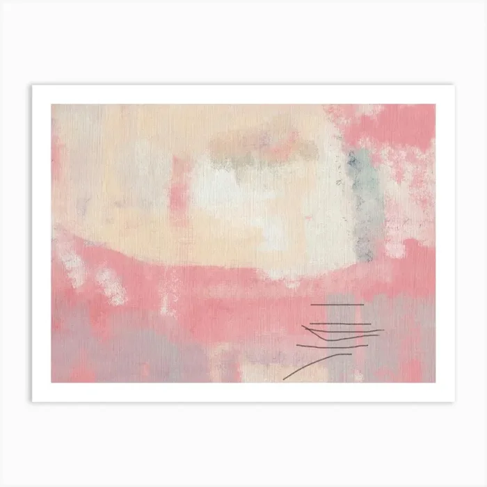 Abstract pink oil painting Art Print by Lily Pope