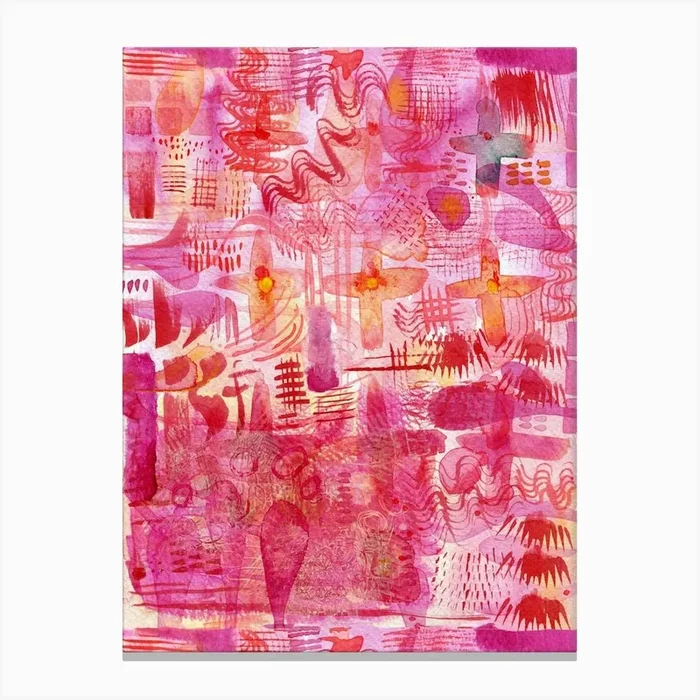 Abstract Pink Watercolor Painting Canvas PrintNS by Nic Squirrell