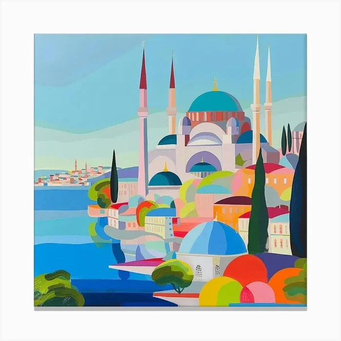 Abstract Travel Collection Istanbul Turkey 7 Canvas Print by Hue Horizons Art Prints