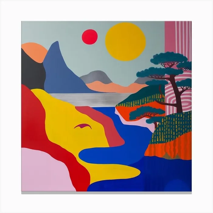 Abstract Travel Collection Japan 2 Canvas Print by Hue Horizons Art Prints