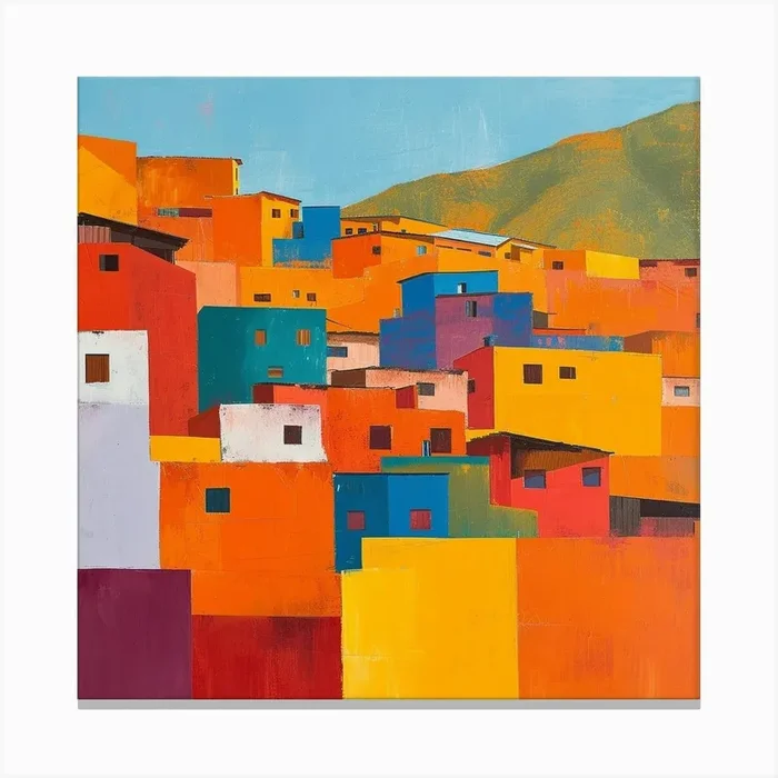 Abstract Travel Collection La Paz Bolivia 3 Canvas Print by Hue Horizons Art Prints