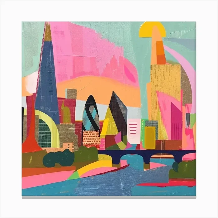Abstract Travel Collection London England 4 Canvas Print by Hue Horizons Art Prints