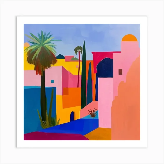 Abstract Travel Collection Marrakech Morocco 5 Art Print by Hue Horizons Art Prints