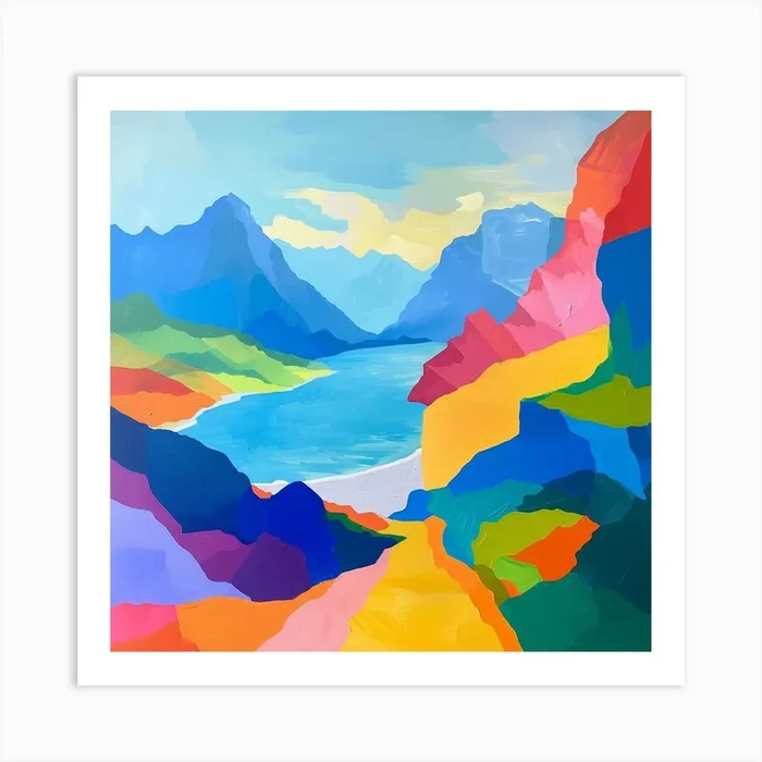 Abstract Travel Collection Montenegro 1 Art Print by Hue Horizons Art Prints