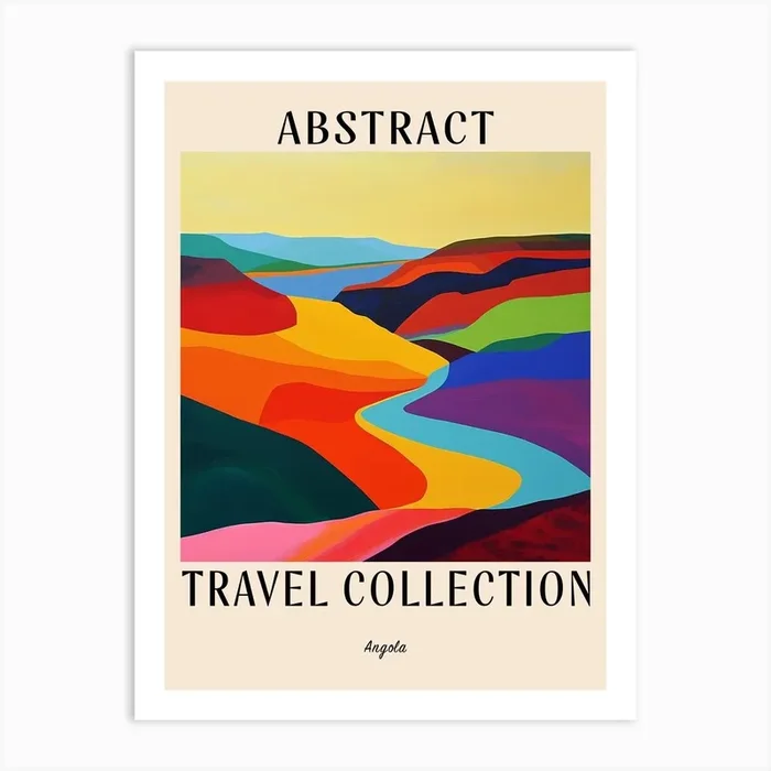 Abstract Travel Collection Poster Angola 1 Art Print by Hue Horizons Art Prints