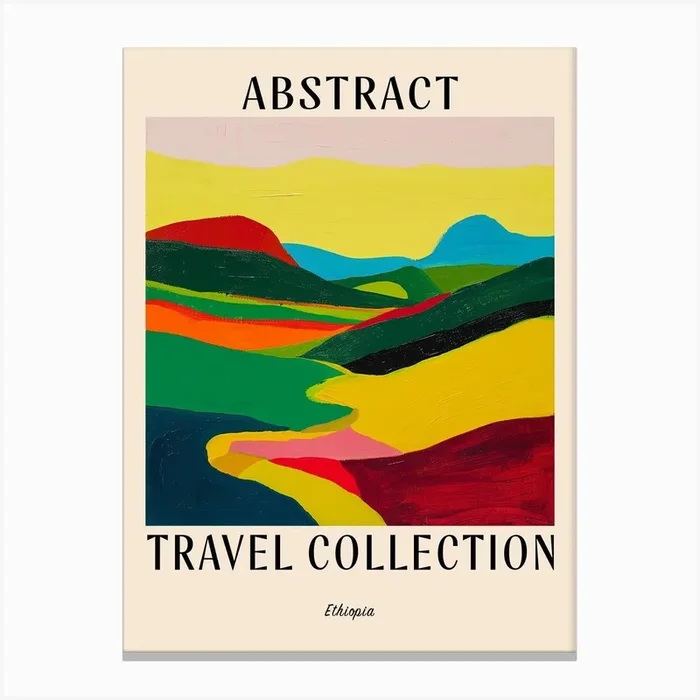 Abstract Travel Collection Poster Ethiopia 3 Canvas Print by Hue Horizons Art Prints