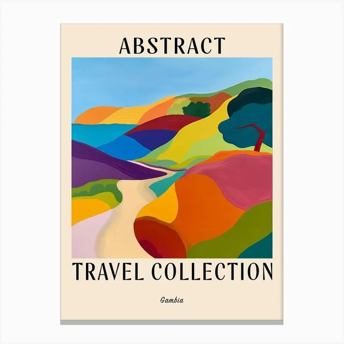 Abstract Travel Collection Poster Gambia 2 Canvas Print by Hue Horizons Art Prints