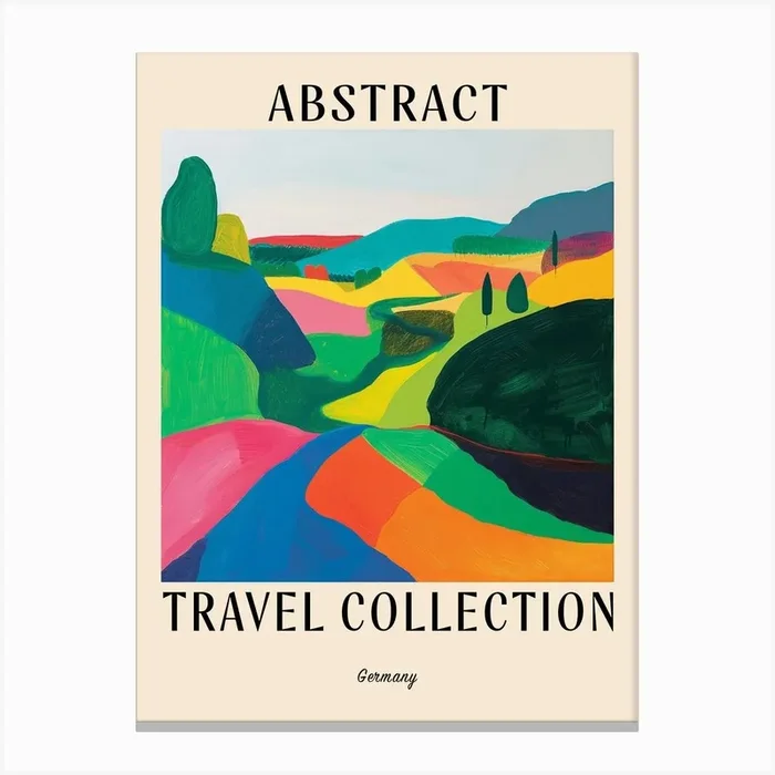 Abstract Travel Collection Poster Germany 3 Canvas Print by Hue Horizons Art Prints