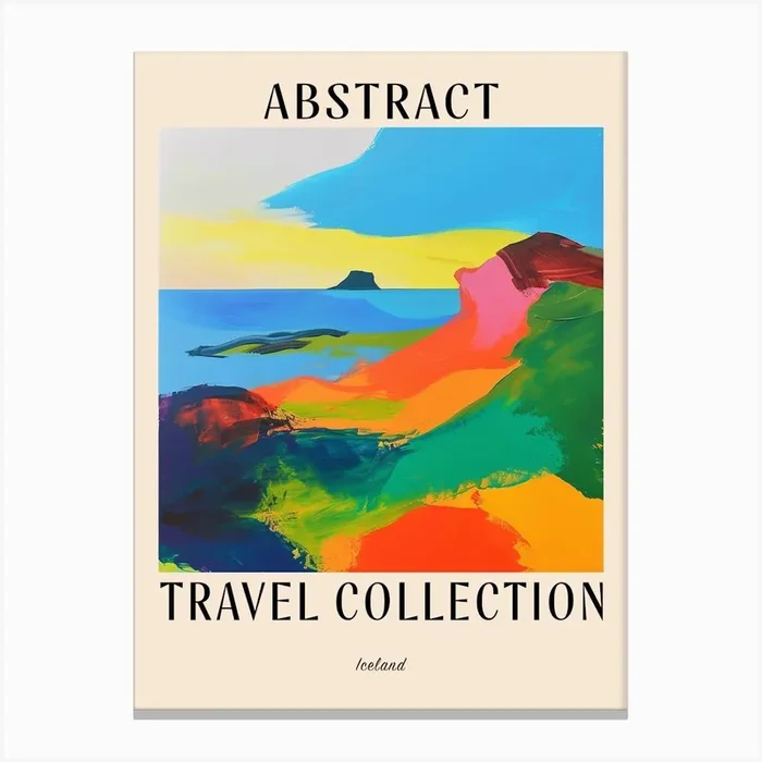 Abstract Travel Collection Poster Iceland 6 Canvas Print by Hue Horizons Art Prints