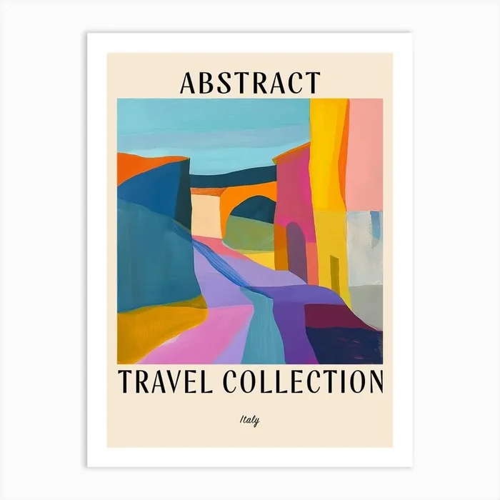 Abstract Travel Collection Poster Italy 3 Art Print by Hue Horizons Art Prints