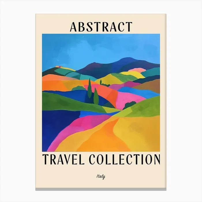 Abstract Travel Collection Poster Italy 5 Canvas Print by Hue Horizons Art Prints