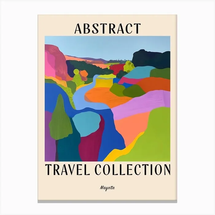 Abstract Travel Collection Poster Mayotte 2 Canvas Print by Hue Horizons Art Prints
