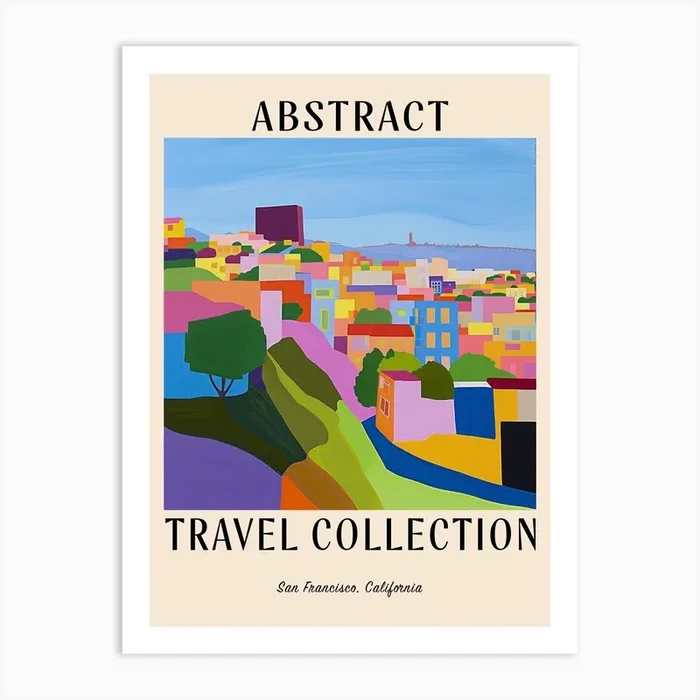 Abstract Travel Collection Poster San Francisco Usa 1 Art Print by Hue Horizons Art Prints