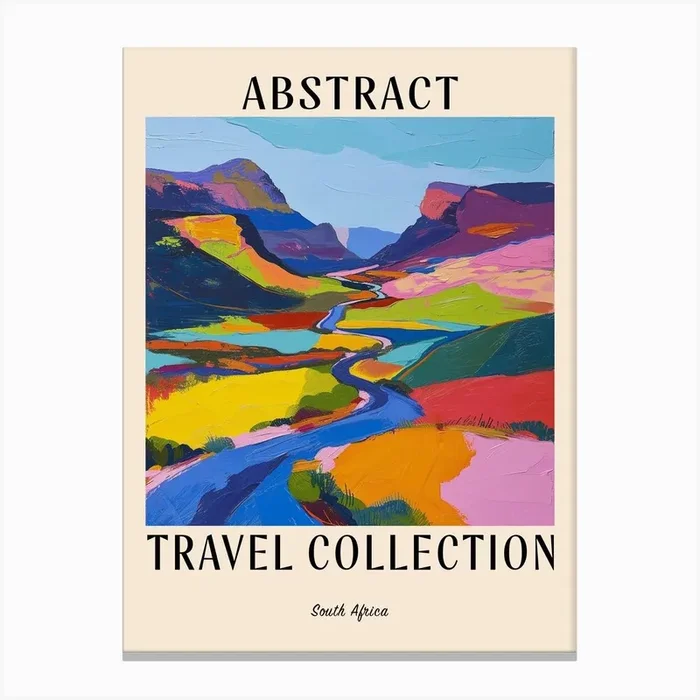 Abstract Travel Collection Poster South Africa 1 Canvas Print by Hue Horizons Art Prints
