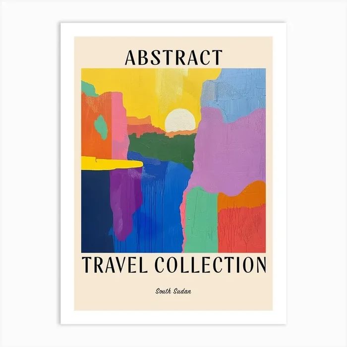 Abstract Travel Collection Poster South Sudan 2 Art Print by Hue Horizons Art Prints