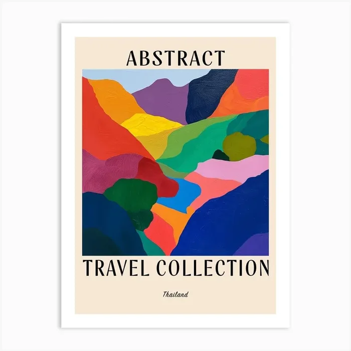 Abstract Travel Collection Poster Thailand 1 Art Print by Hue Horizons Art Prints
