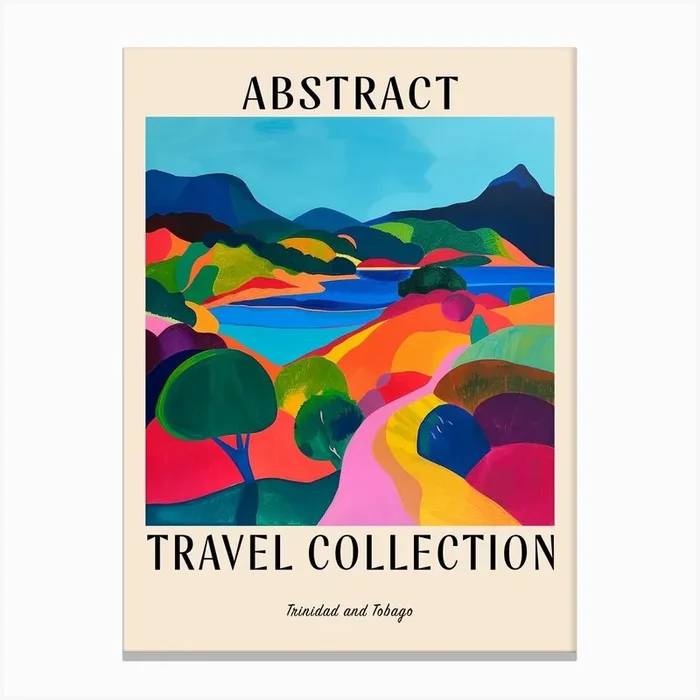 Abstract Travel Collection Poster Trinidad Tobago 2 Canvas Print by Hue Horizons Art Prints