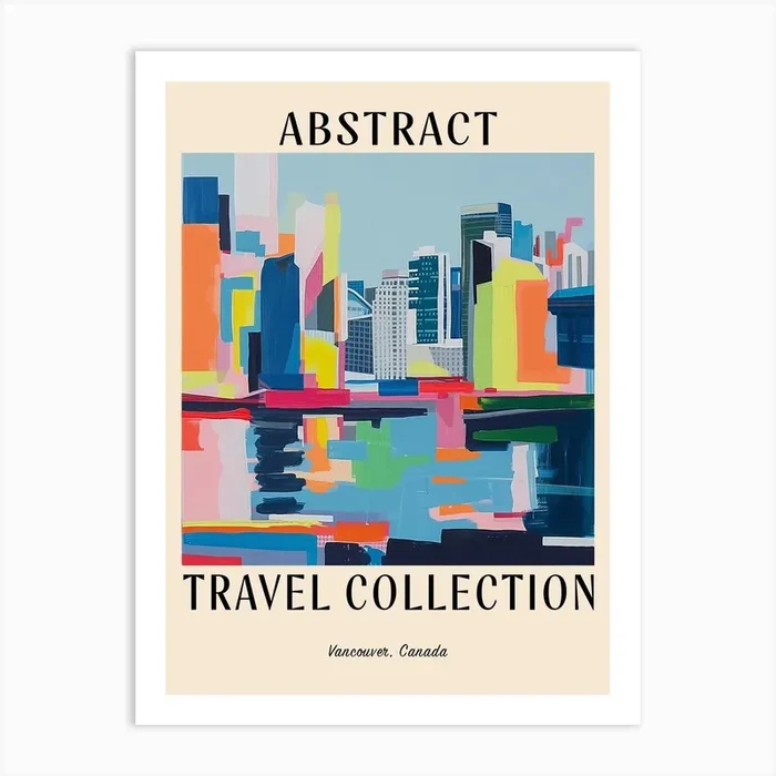 Abstract Travel Collection Poster Vancouver Canada 2 Art Print by Hue Horizons Art Prints