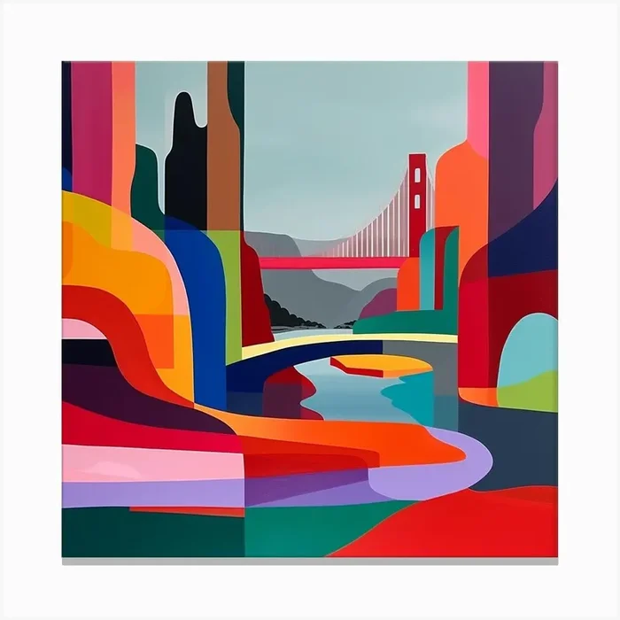 Abstract Travel Collection San Francisco Usa 5 Canvas Print by Hue Horizons Art Prints