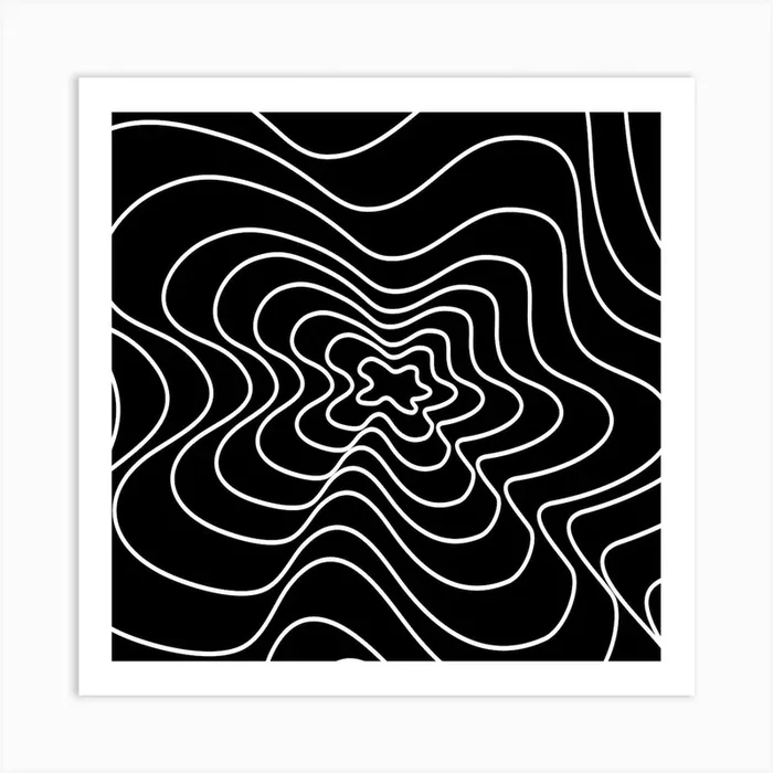 Abstract Wavy Lines 2 Art PrintKA by K.S ART