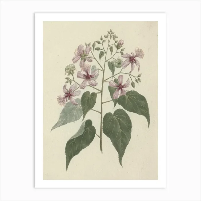 Abutilon longicuspe A. Rich. (Abutilon) finished drawing by Luigi Balugani Art Print by Fy! Classic Art Prints and Posters