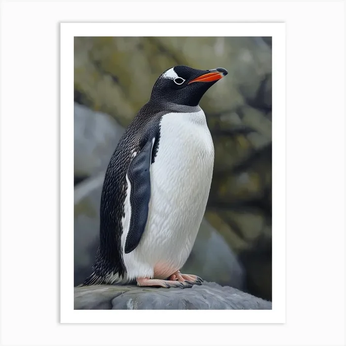 Adlie Penguin Saunders Island Oil Painting 1 Art Print by Energy of the Sea