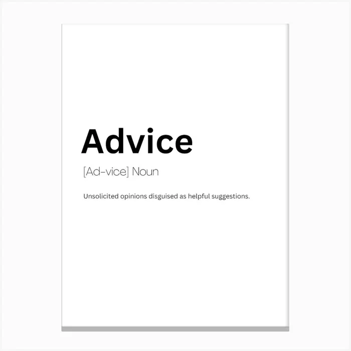 Advice Definition Meaning Canvas Print by Kaigozen