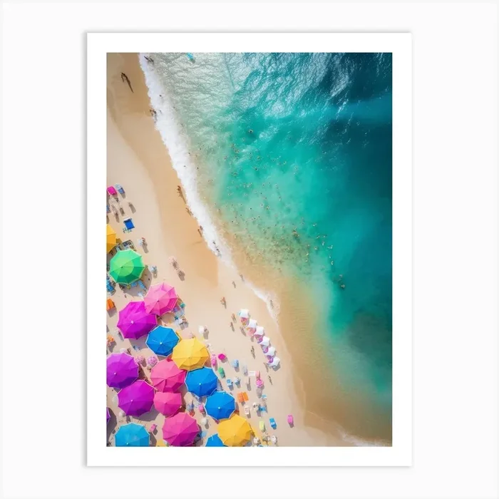 Aerial View Miami Beach High Summer 1 Art Print by Dreamy Seasons Art