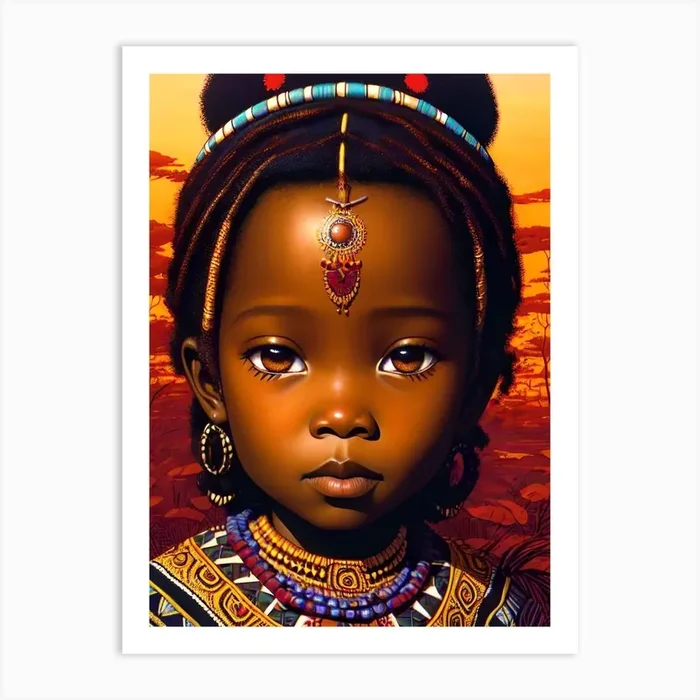 African Girl 1 Art PrintA by AImagine
