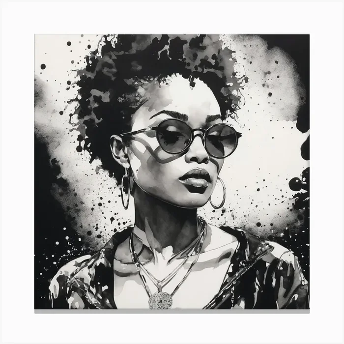 Afro Girl 1 Canvas Print by Lacaim