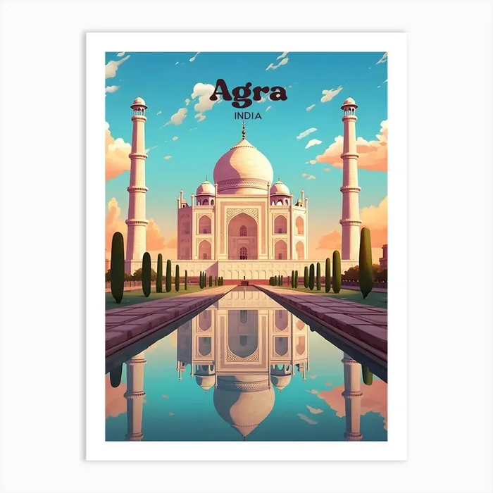 Agra 3 2 Travel Poster 3 4 Resize Art Print by Wanderscape Travel Art