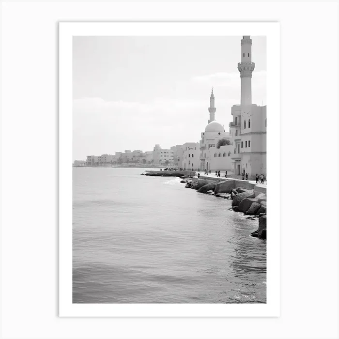 Alexandria, Egypt, Mediterranean Black And White Photography Analogue 4 Art Print by Monochrome Vistas